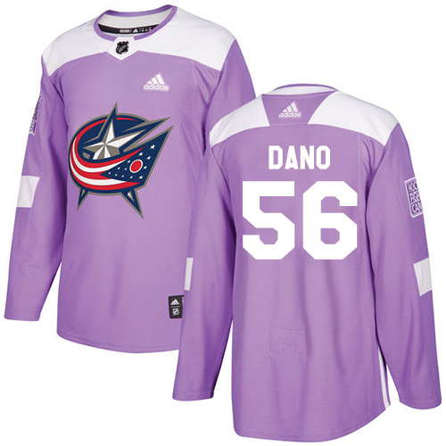 Adidas Blue Jackets #56 Marko Dano Purple Authentic Fights Cancer Stitched NHL Jersey